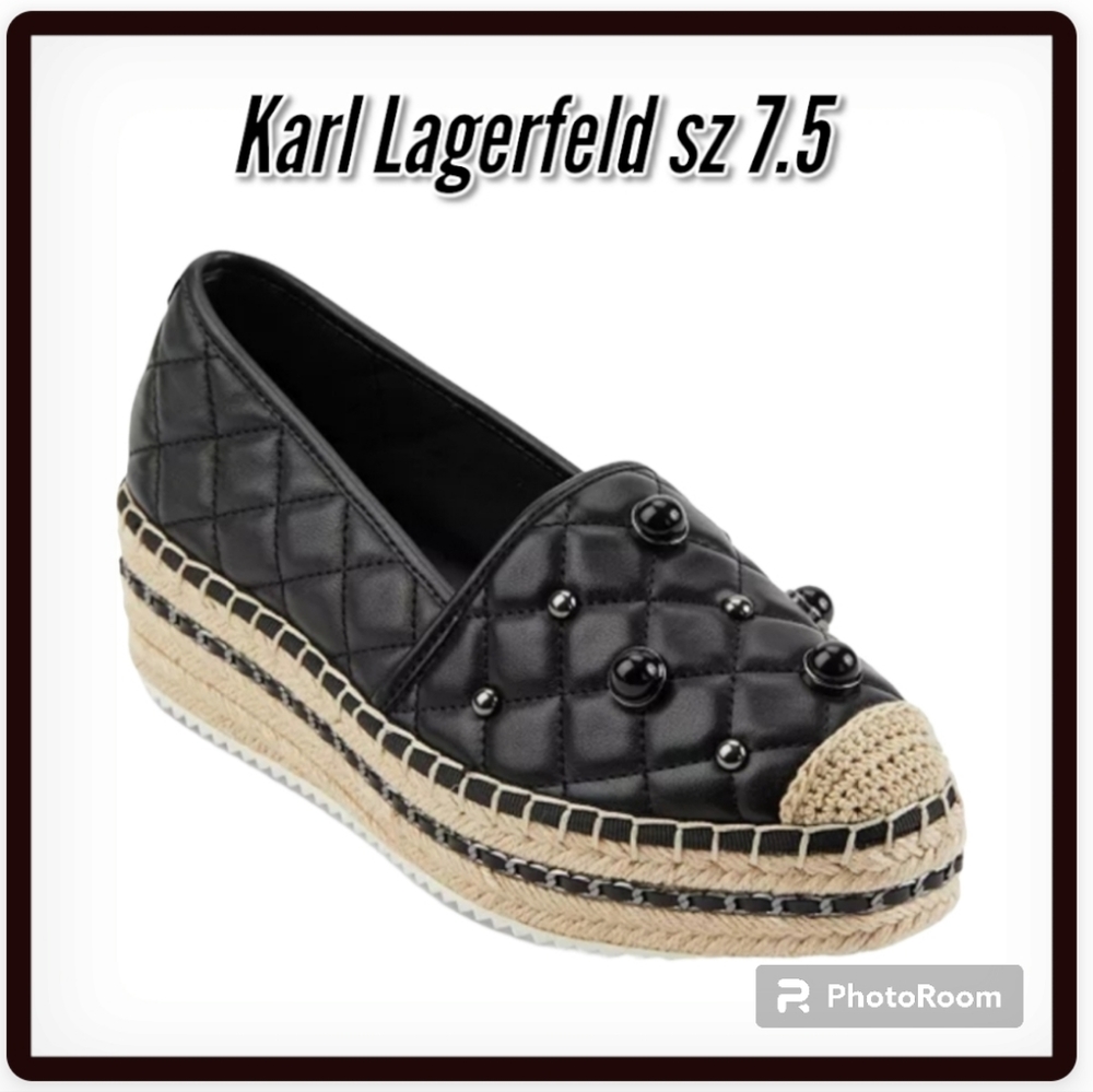 Karl Lagerfeld Black Espadrilles